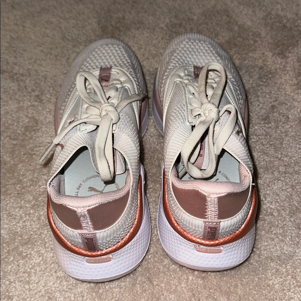 Puma Women's SoftRide Mayve White & Blush Athletic Sneakers - Picture 2 of 4